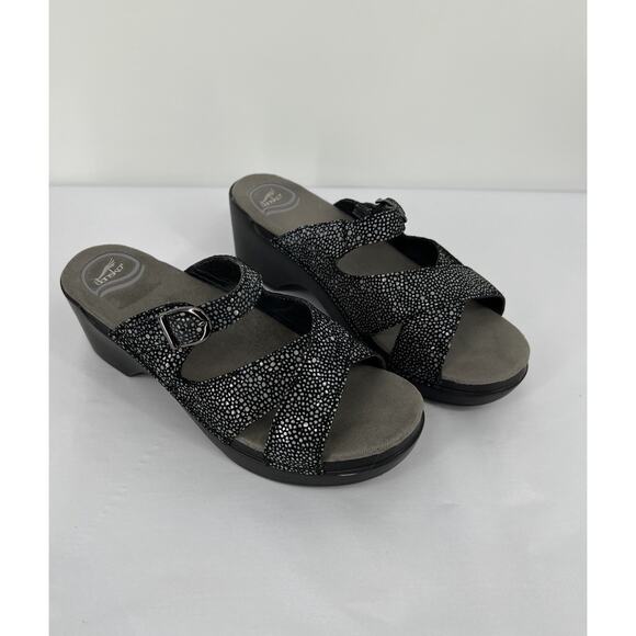 Dansko Sophie Spotted Glitter Sandals Clog Platform Heel Size 38 US 7.5-8 - Picture 1 of 10